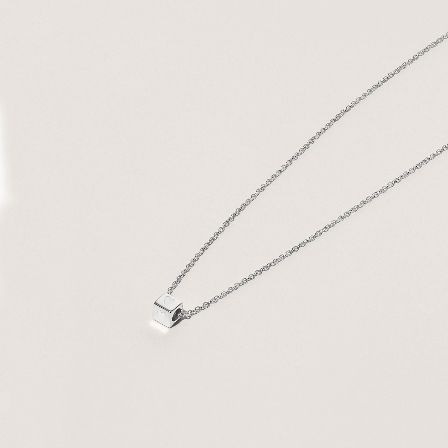 Stilnest Cube Halskette Ankerkette 45cm Gold Vermeil gravierbar