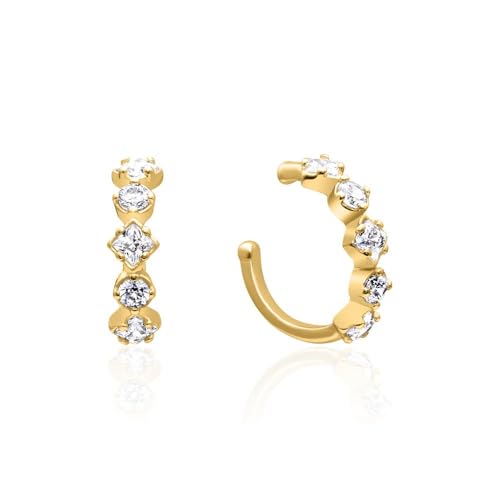 JEWLIX Ohrklemmen Ear Cuff Rosé Silber Zirkonia Paar