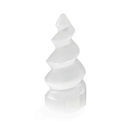 NKlaus Healing Crystals Selenit Spiral-Turm 10 cm Heilstein