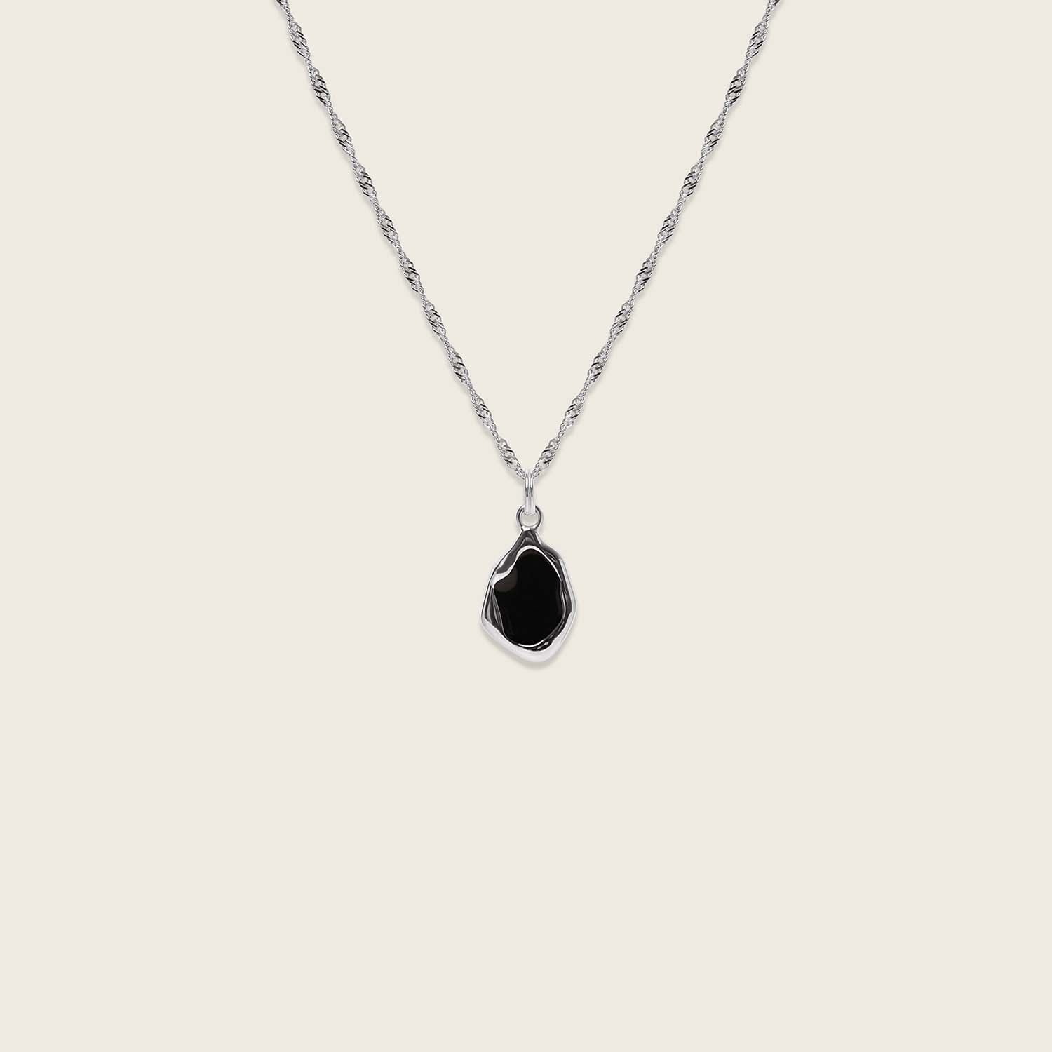 Stilnest Oyster Halskette Schwarz 24k Gold Vermeil 45cm