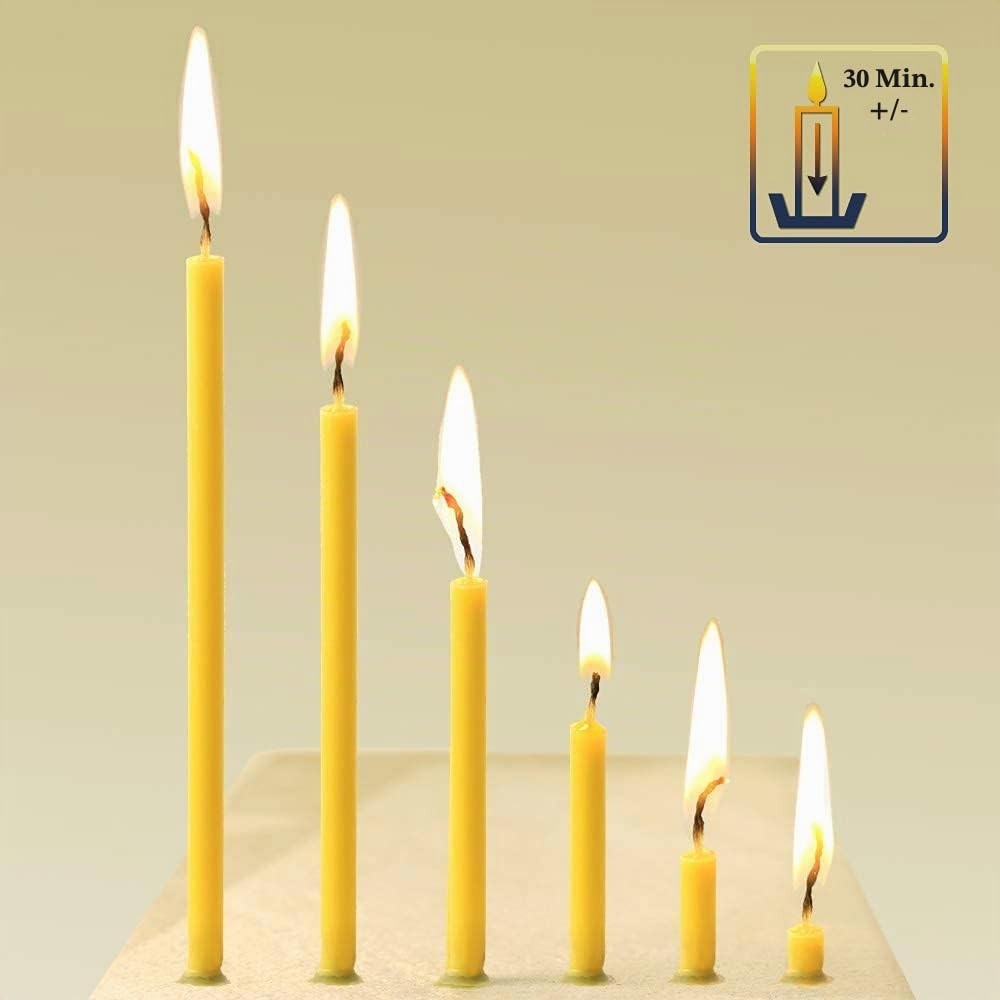 NKlaus Candles Wachskerzen gelb Altar Kerzen 12,5 cm 100 Stück