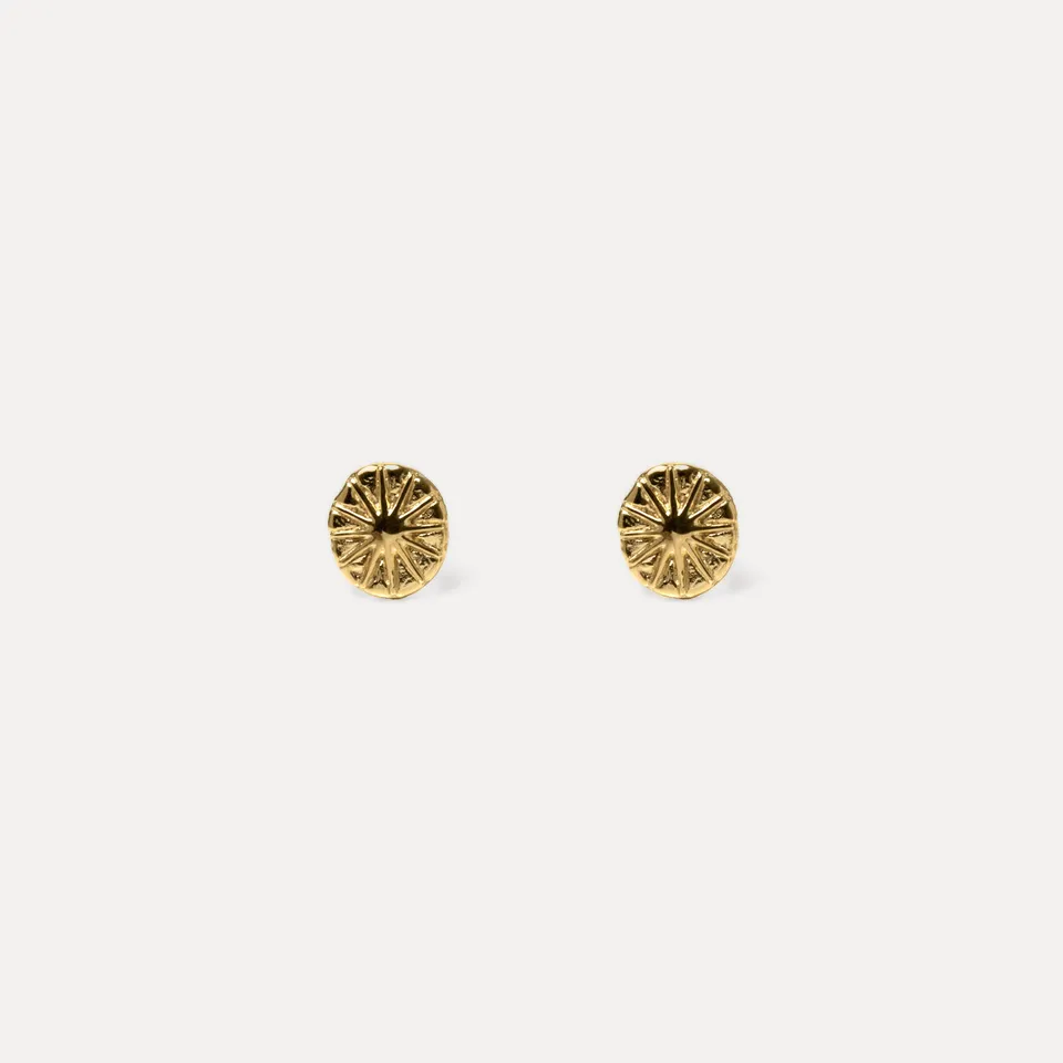 Stilnest Solar Eclipse Ohrstecker 24k Gold Vermeil