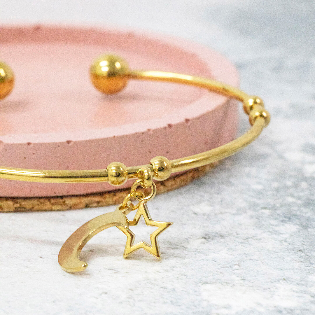 Joy by Corrine Smith Heavenly Moon & Star Armreif Gold
