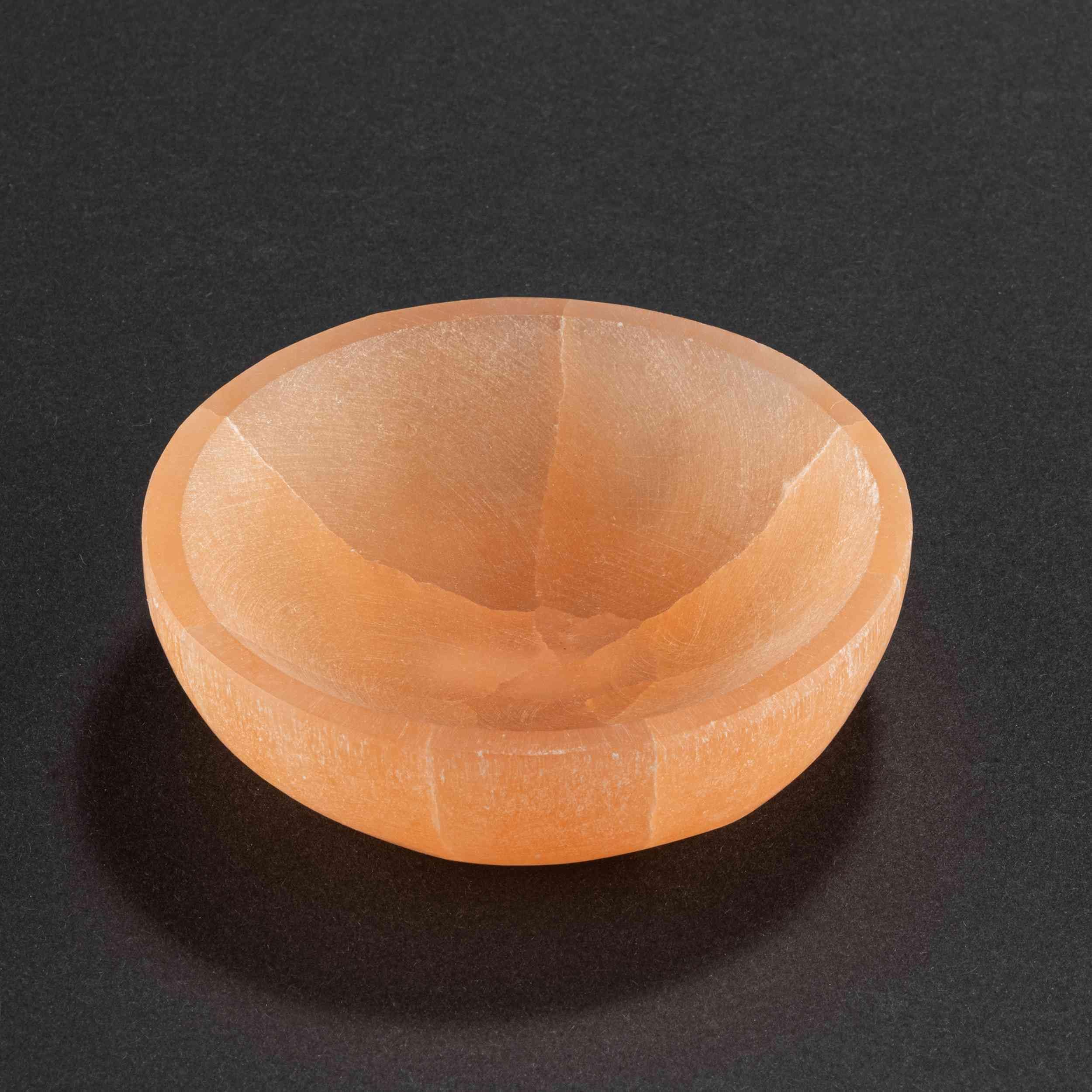 NKlaus Healing Crystals Pfirsich-Selenit-Schale 10 cm Kristallschale rund