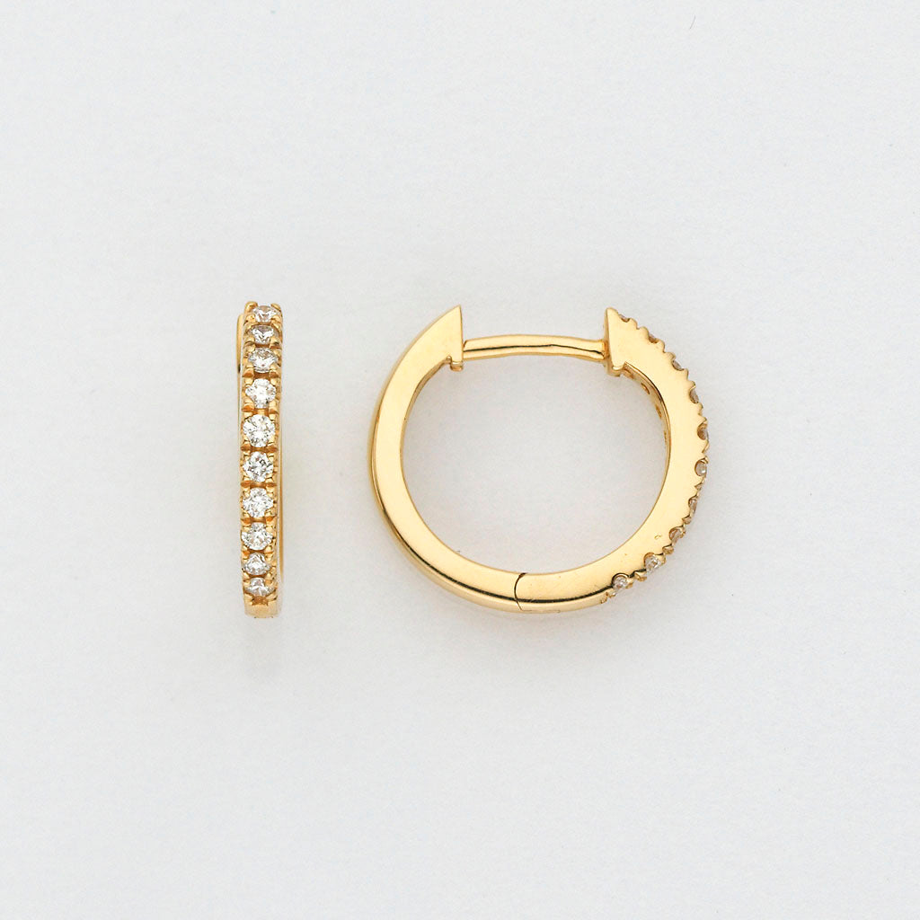 Eugen Rühle Ohrschmuck Creolen Brillant 0,12ct Gelbgold