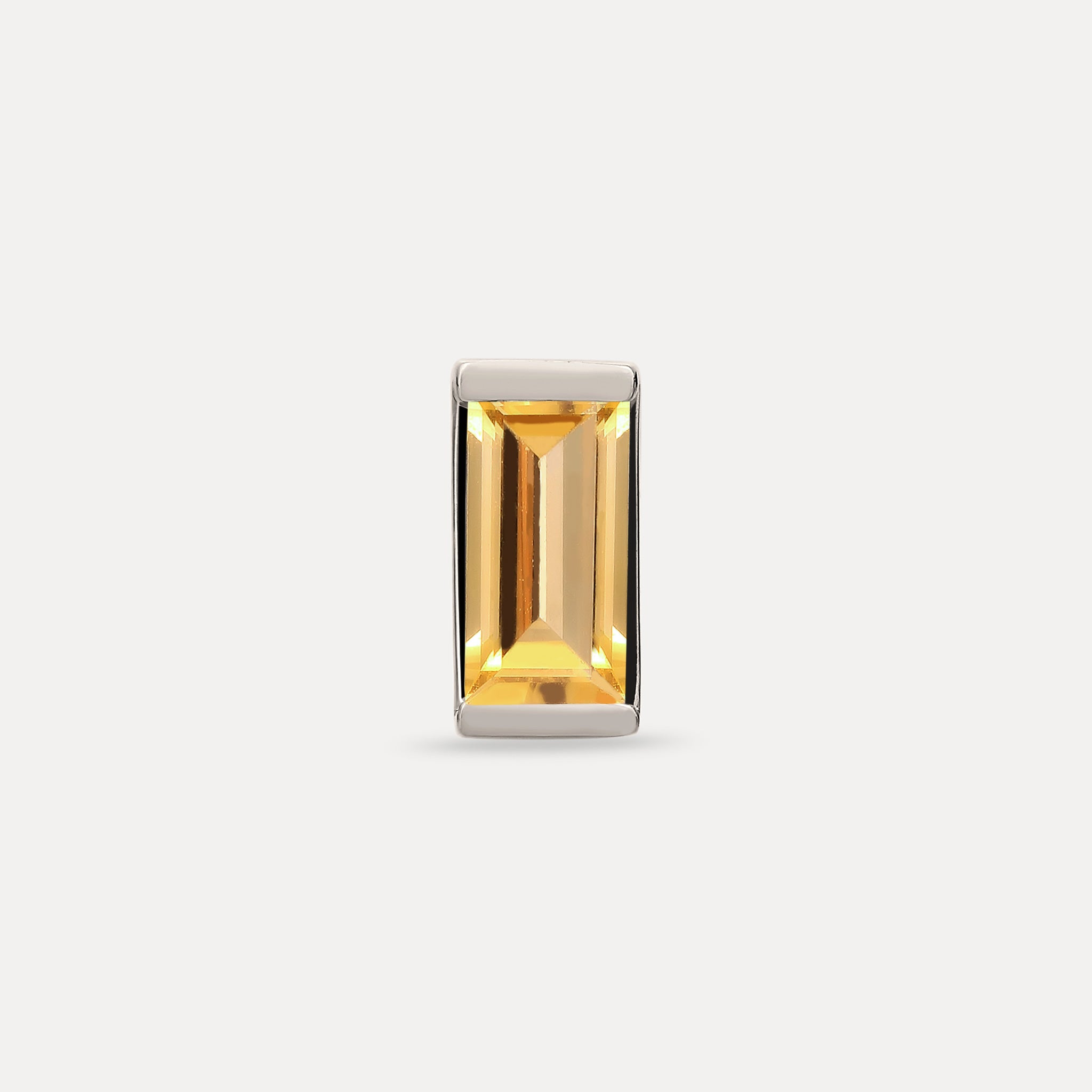 Stilnest Balance Baguette Ohrstecker Citrin Vermeil Single