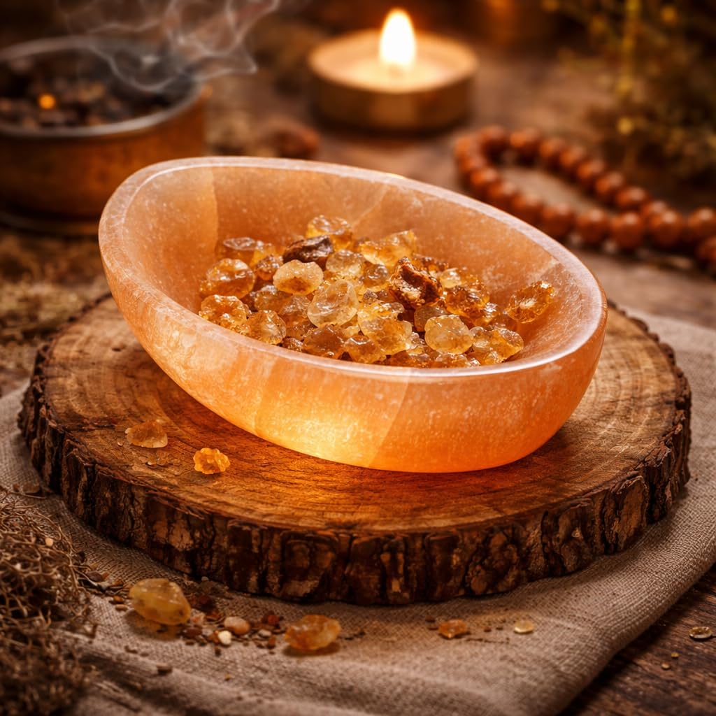 NKlaus Healing Crystals Selenit Schale Orange 10,5cm