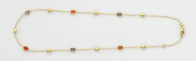 Eugen Rühle Colliers 37.4900 Collier Gold Mondstein grau orange