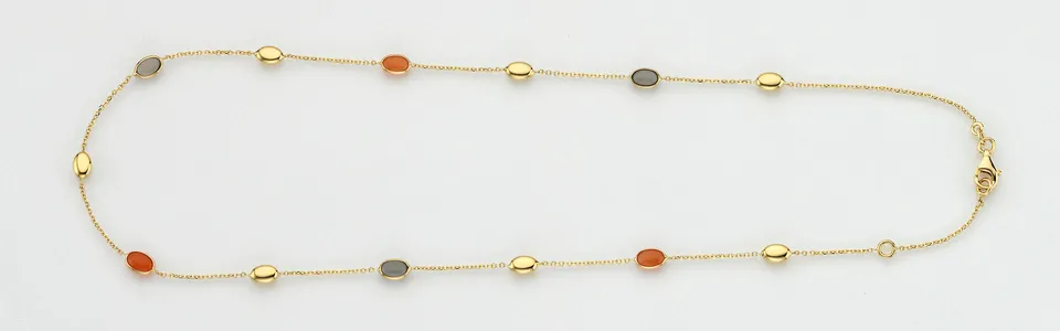 Eugen Rühle Colliers 37.4900 Collier Gold Mondstein grau orange
