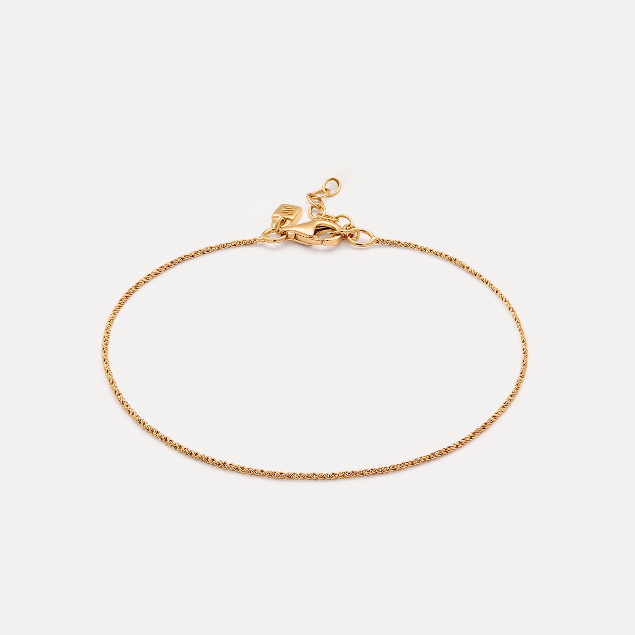 Stilnest Spiral Dainty Chain Armband 24k Gold Vermeil