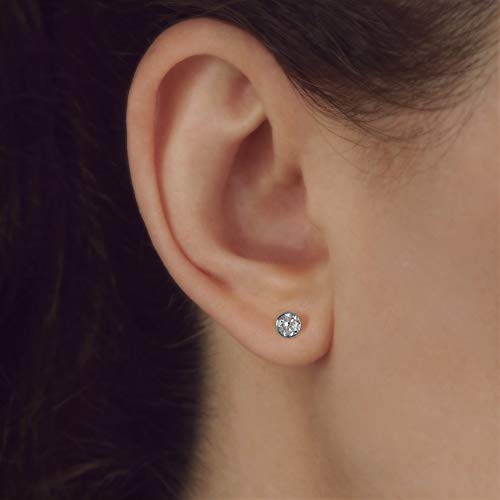 NKlaus Jewellery 333 Weißgold Ohrstecker 4,0mm Zirkonia Paar