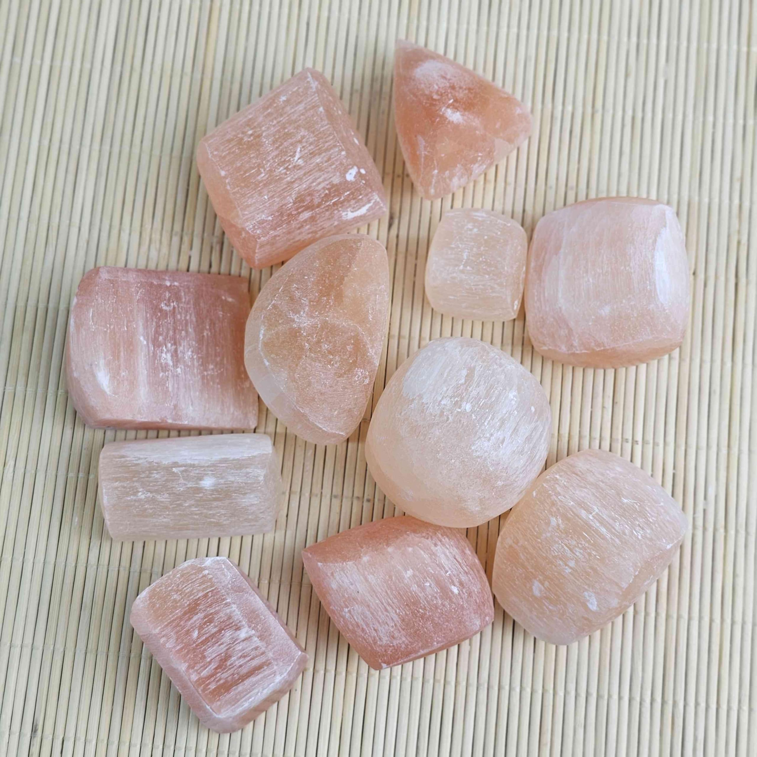 NKlaus HEALING CRYSTALS Selenit Rohsteine orange 1000 g