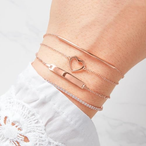 JEWLIX SB0286 ID-Armband 925er Silber rosévergoldet