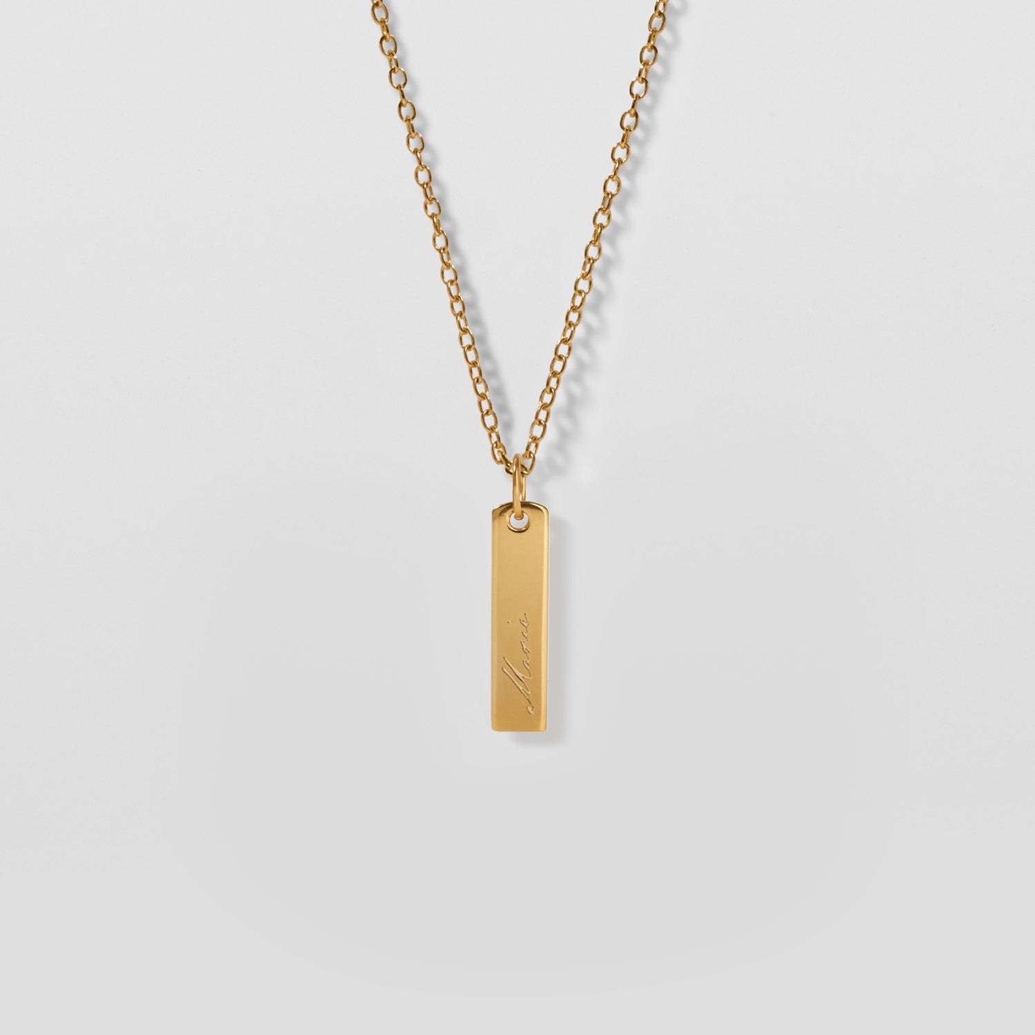 Stilnest Engravable Bar Kette 24k Gold Vermeil 45cm Anker