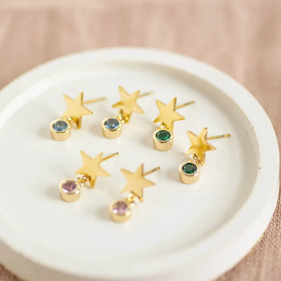 Joy by Corrine Smith Star Ohrringe Gold Stern Geburtsstein