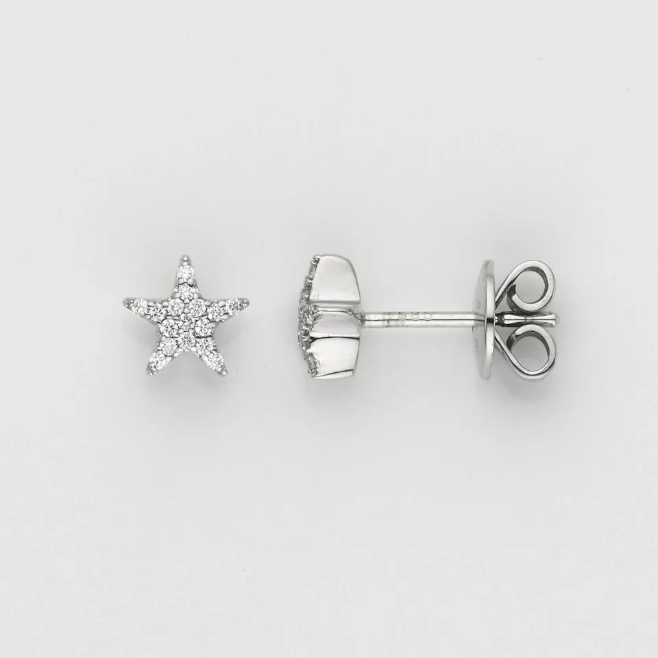 Eugen Rühle Ohrschmuck Ohrstecker Stern 0,08ct 585 Gold