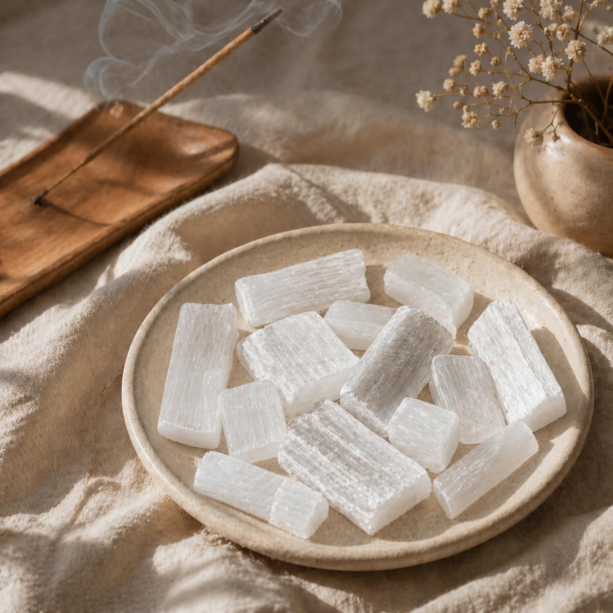 NKlaus Healing Crystals Selenit-Rohsteine 900g Heilsteine