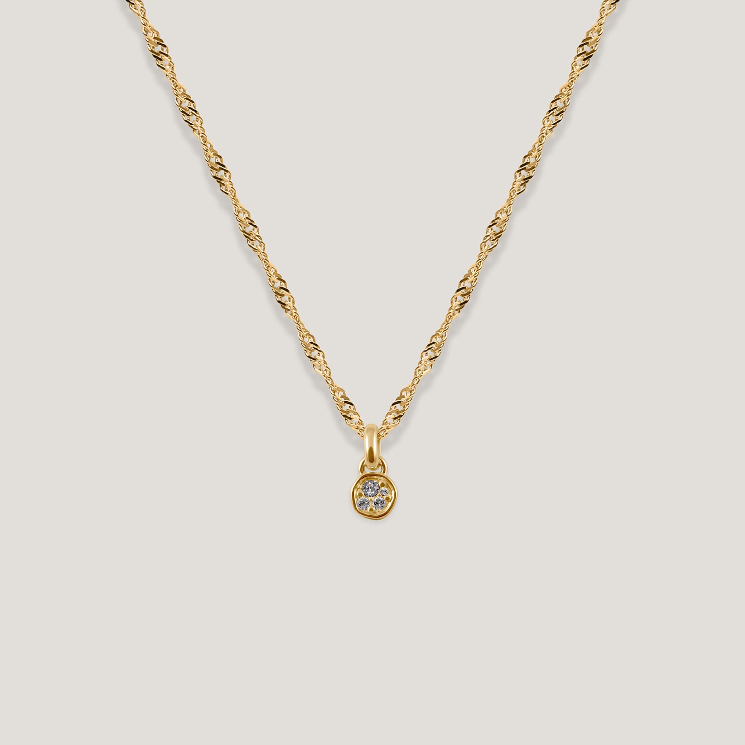Stilnest Necklaces Belong Pavé Kette Kristalle Gold Vermeil