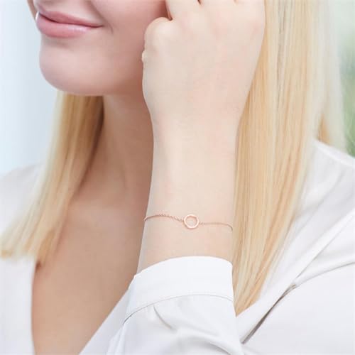 JEWLIX ID Kreis Armband 925er Silber rosévergoldet
