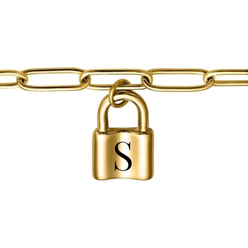 JEWLIX Armband Edelstahl vergoldet Schloss goldfarben