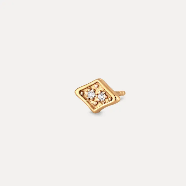 Stilnest Supernova Pavé Ohrstecker weißer Saphir 925 Silber