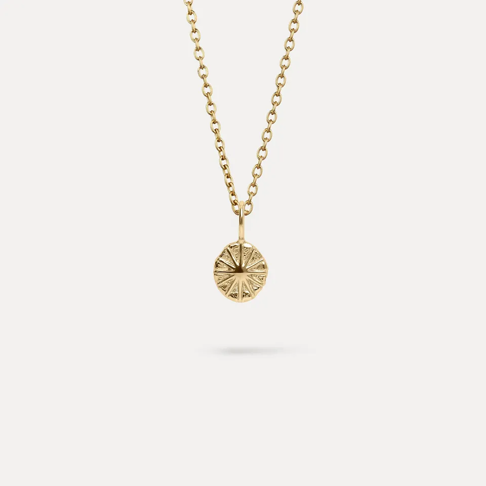 Stilnest Solar Eclipse Kette 585 Gold 14k Massivgold 45cm