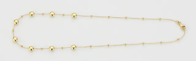Eugen Rühle Collier 37.2100 Gold Kugeln Linsen matt