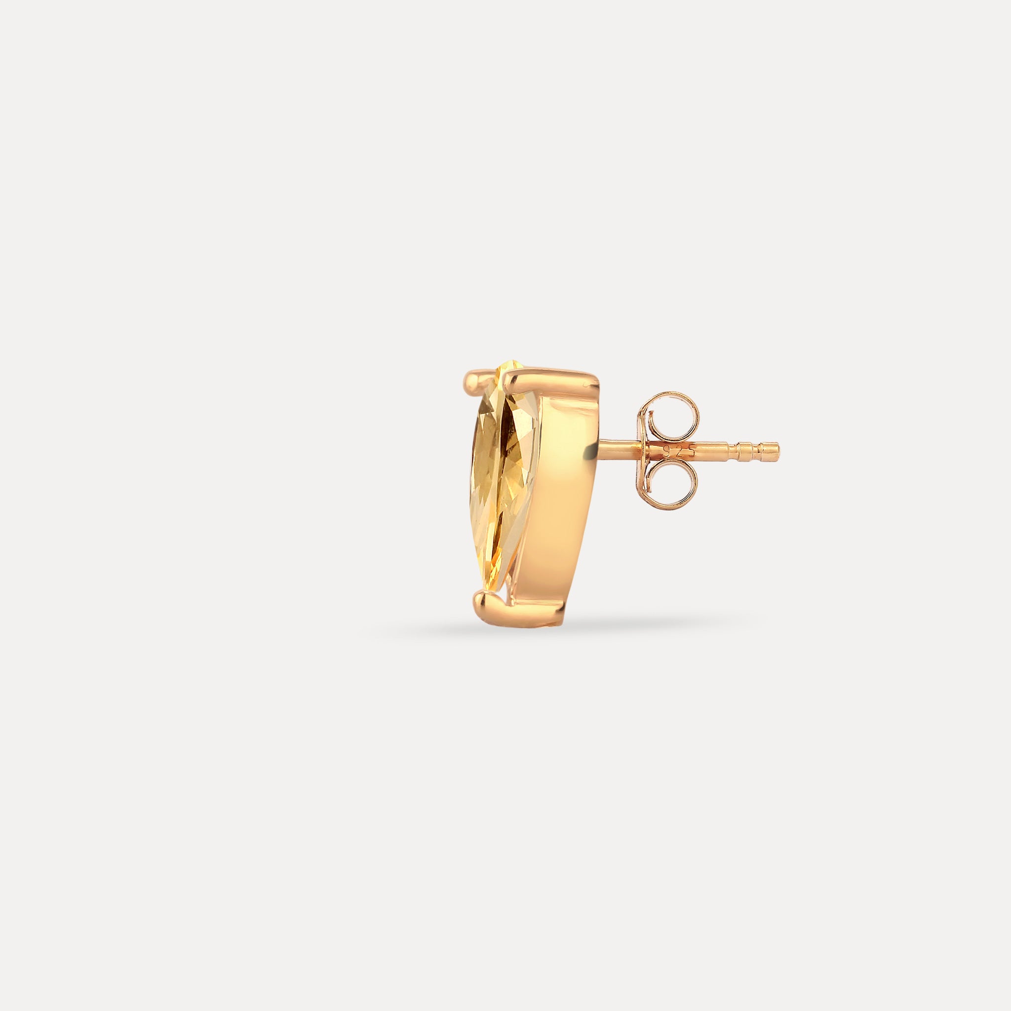 Stilnest Balance Drop Ohrstecker Citrin 24k Gold Vermeil Single