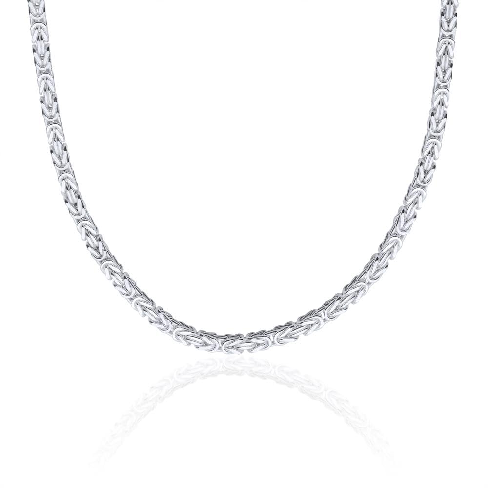 JEWLIX Königskette 925er Silber 4,2mm Vierkant 45cm Herren