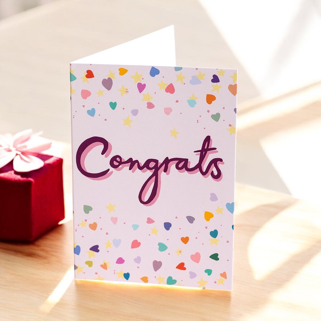 Joy by Corrine Smith Confetti Congrats Karte A6 bunt
