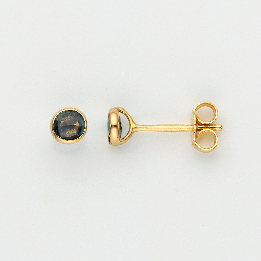 Eugen Rühle Ohrstecker London Blue Topas Ohrringe 4,5mm