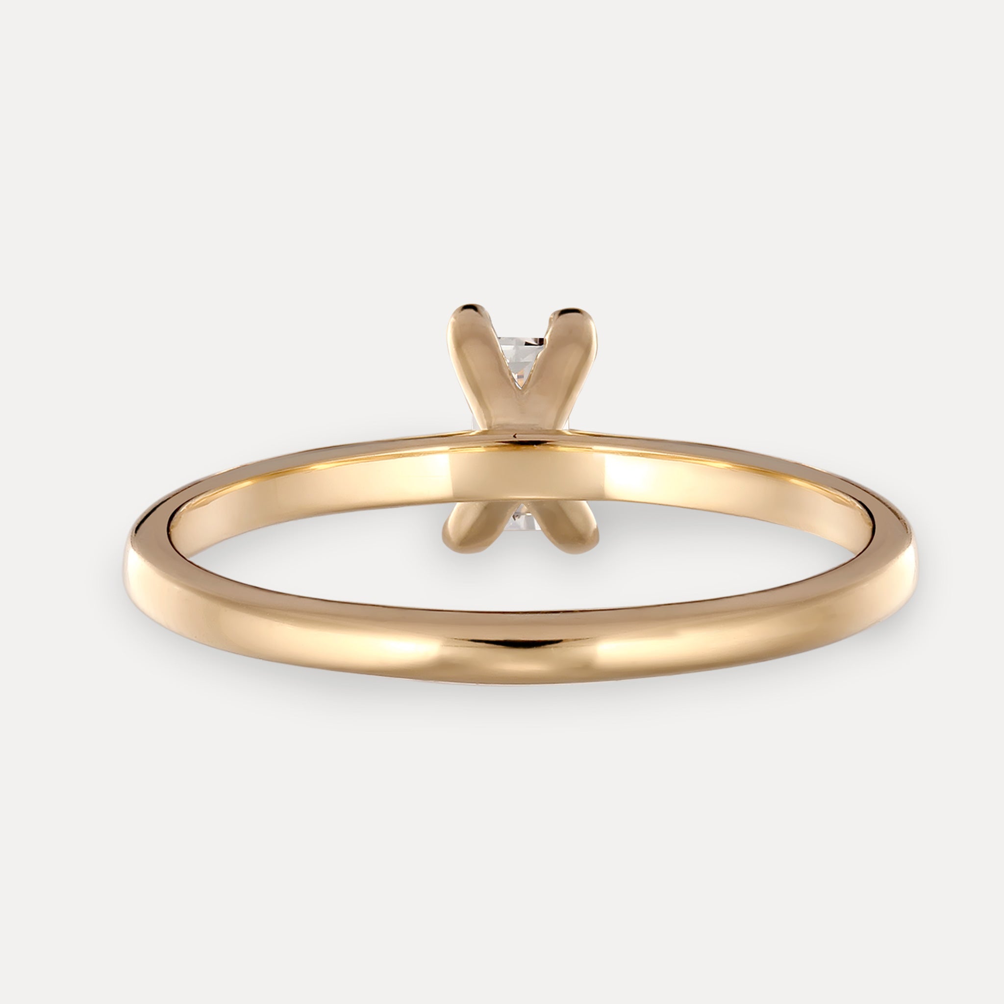 Stilnest Baguette Solitär Ring weiß Gold Vermeil 52