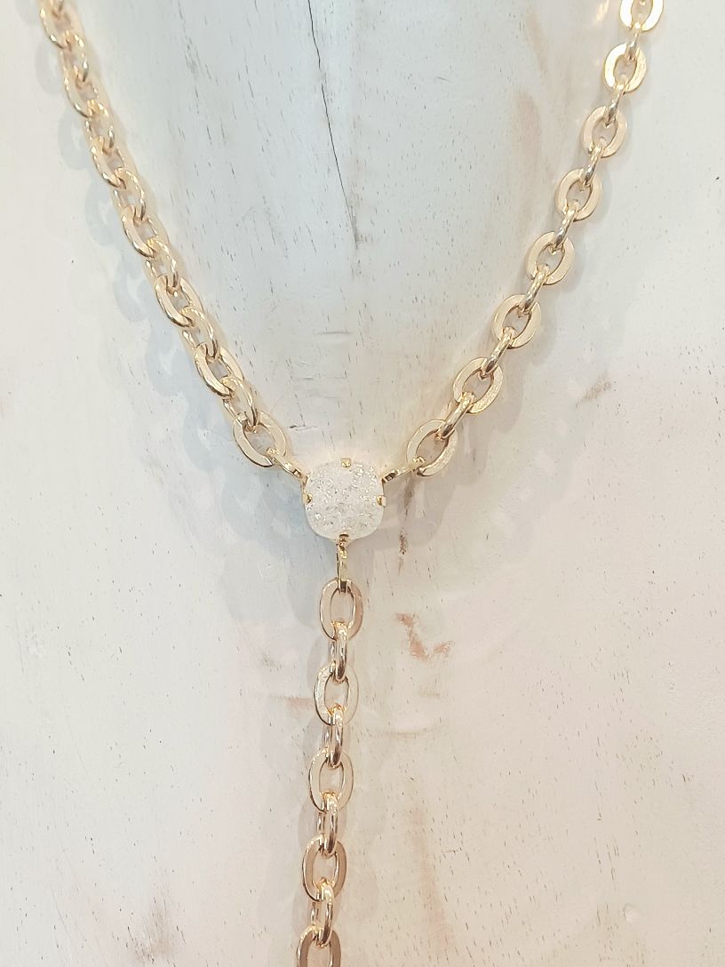 Alevá Bijoux Gilda White Sparkle Halskette Gold