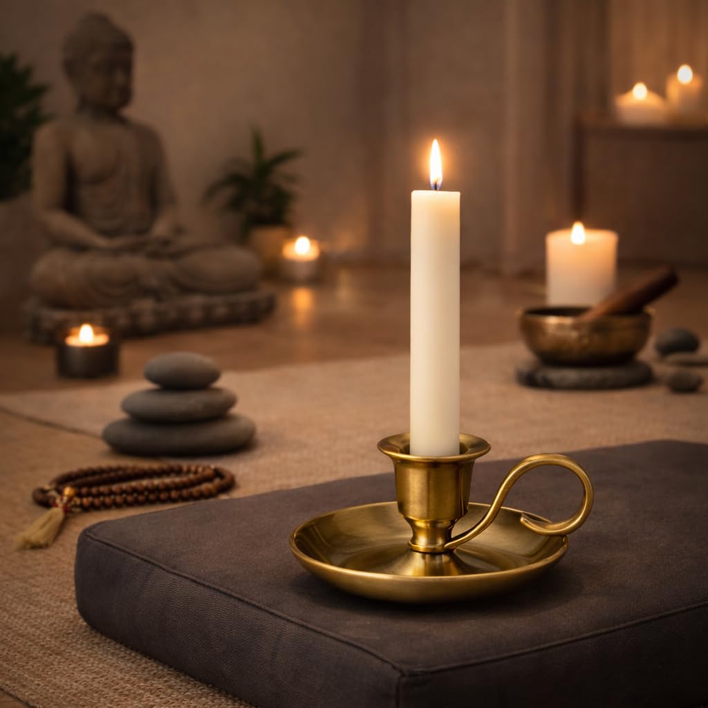 NKlaus Candle Holder Handleuchter Klassik Messing Gold Antik