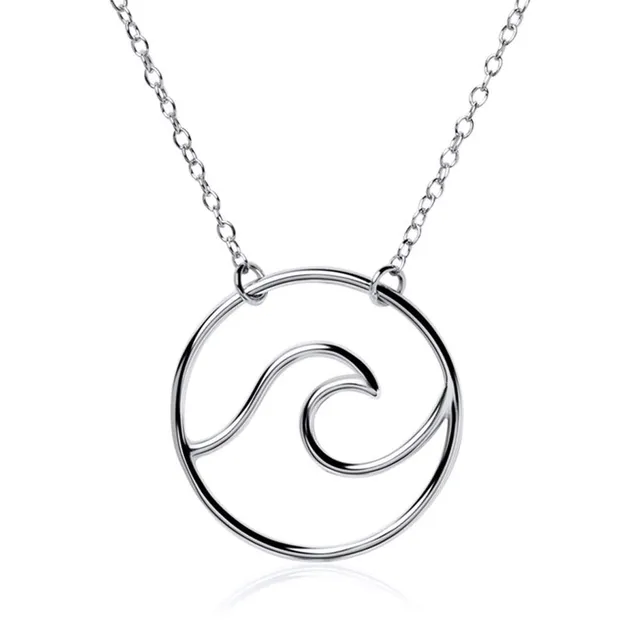 JEWLIX Kette Welle Anhängerkette 925 Silber Wellen-Anhänger