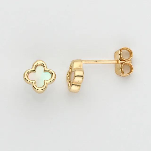 Eugen Rühle Ohrschmuck Ohrstecker Perlmutt 7mm Gelbgold