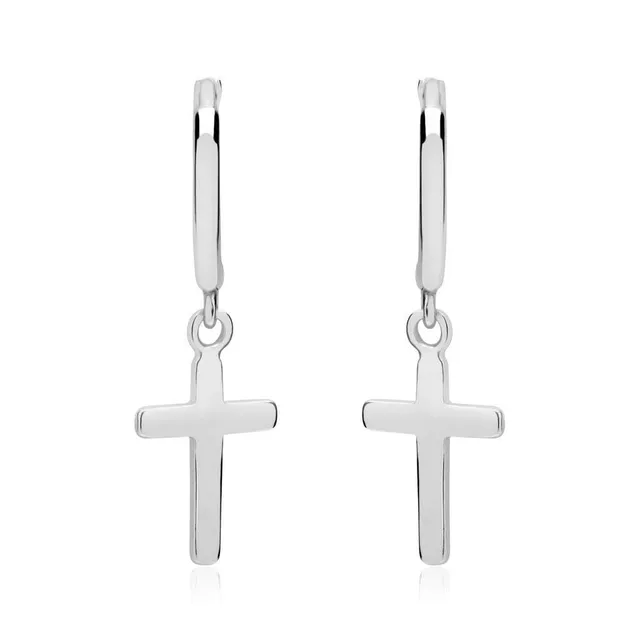 JEWLIX Ohrstecker Creolen Kreuze Sterlingsilber Ohrstecker Silber