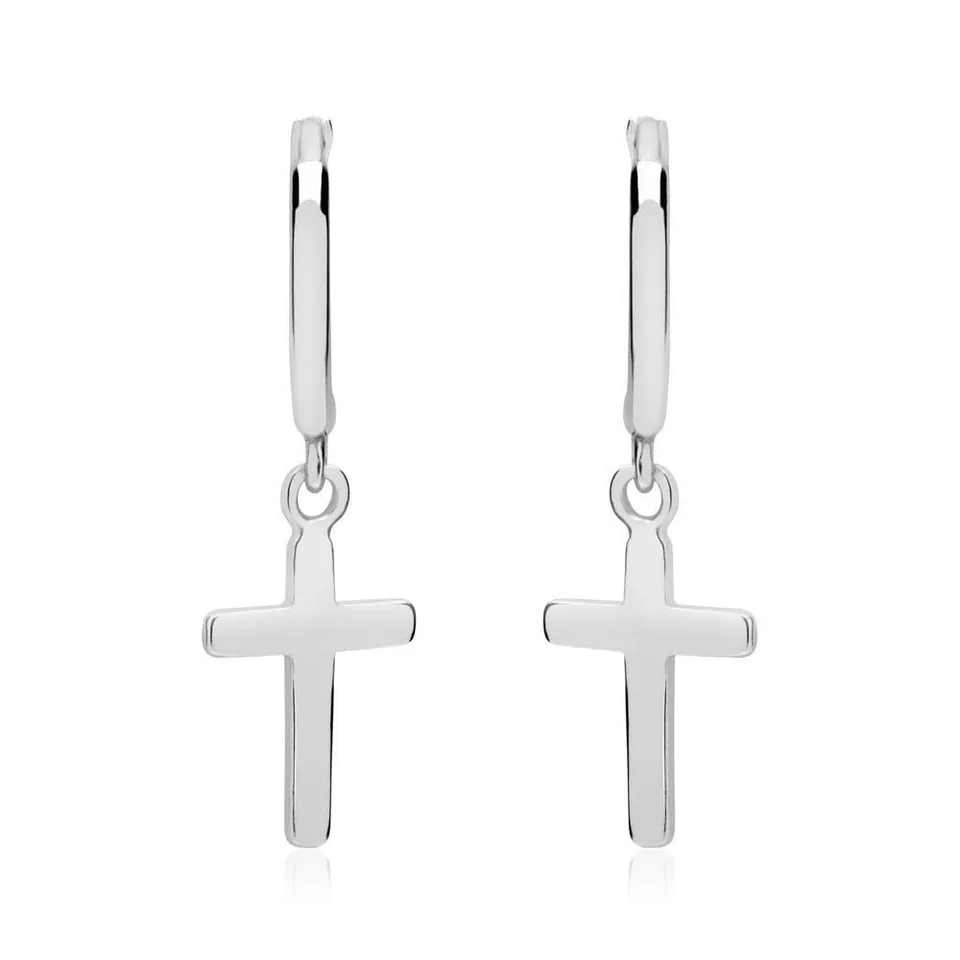 JEWLIX Ohrstecker Creolen Kreuze Sterlingsilber Ohrstecker Silber