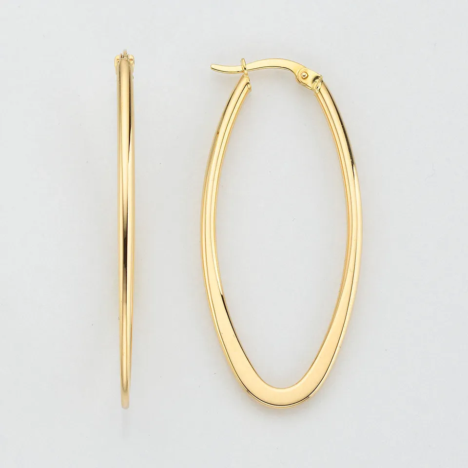 Eugen Rühle Creolen oval 2x45x20mm Ohrringe 585 Gelbgold Bügel