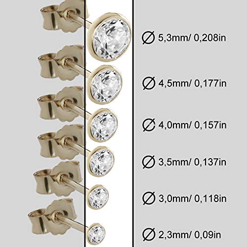 NKlaus Ohrstecker Paar 750 Gelbgold Zirkonia 4 mm