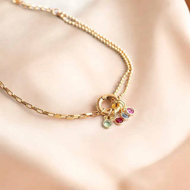 Joy by Corrine Smith Birthstone Armband Charms Gold