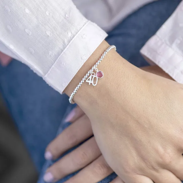 JOY by Corrine Smith 40th Birthday Armband Silber Geburtsstein