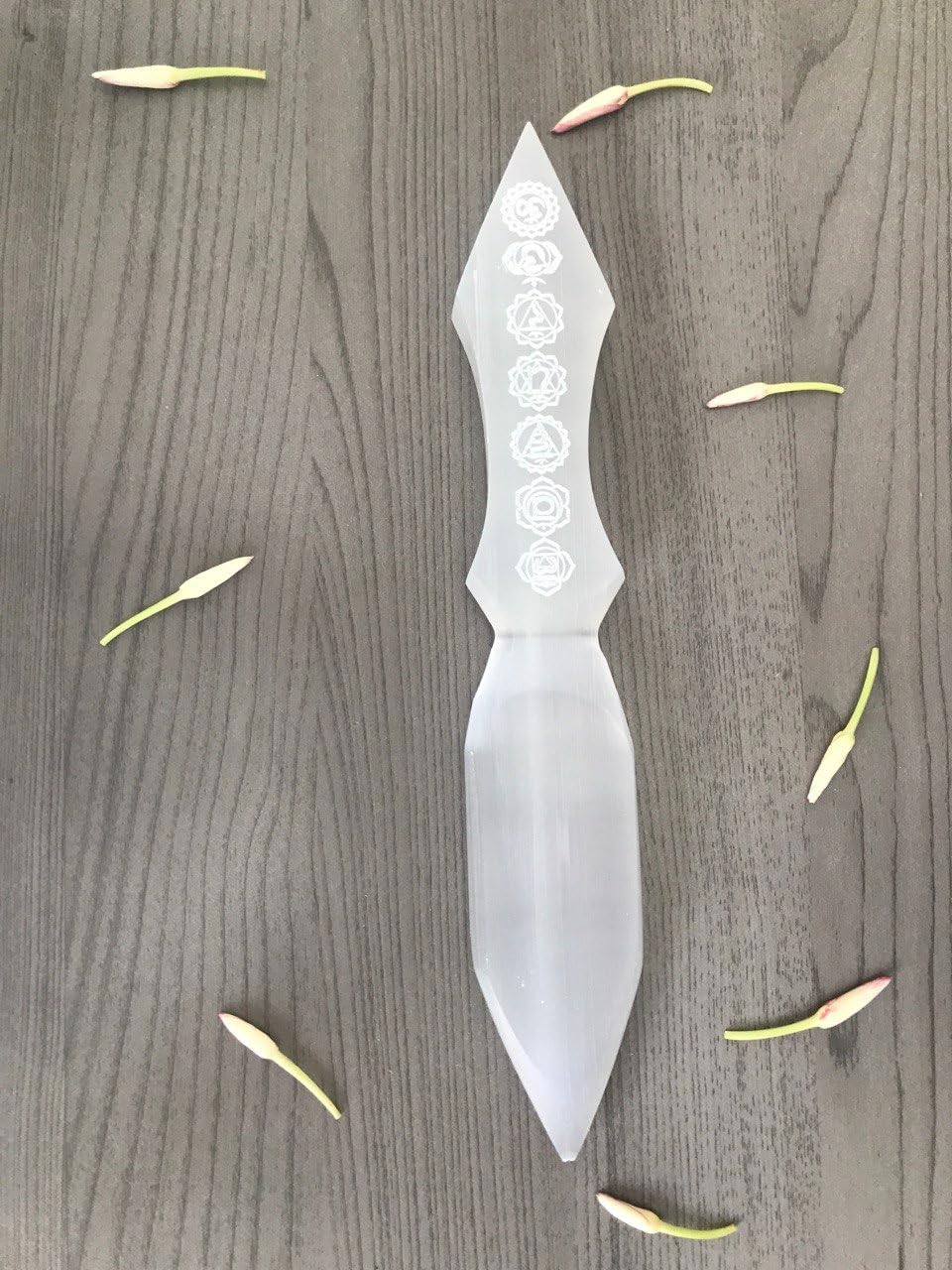 NKlaus Healing Crystals Selenit Athame Messer 26 cm