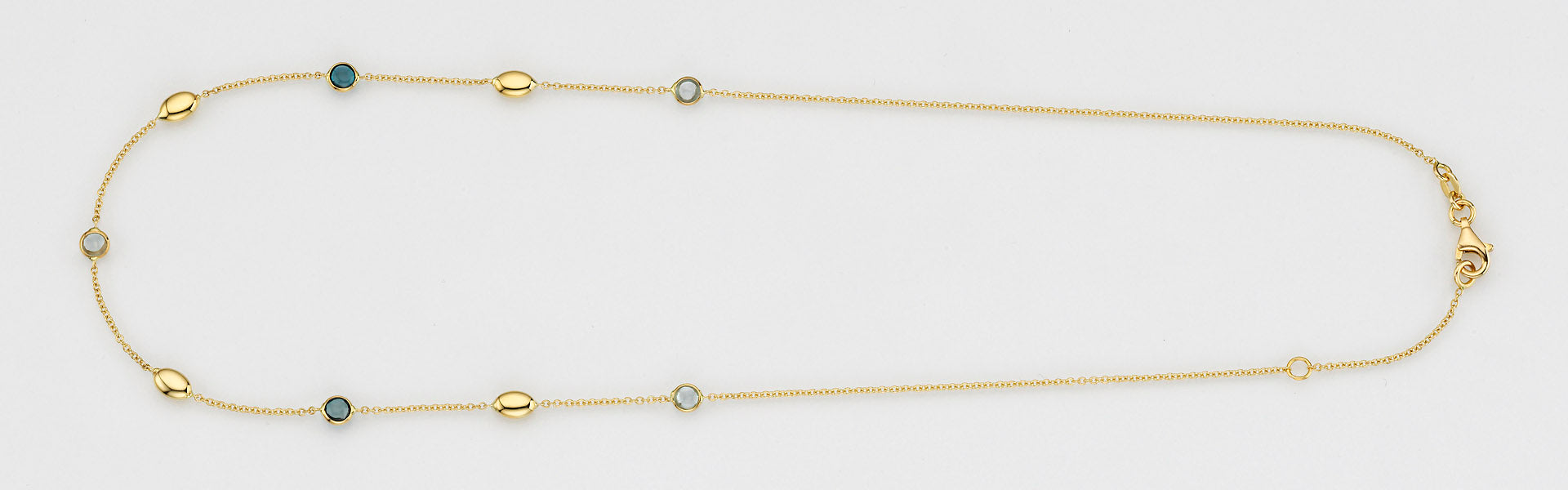 Eugen Rühle Colliers Sky London Blautopas Collier 585 Gelbgold