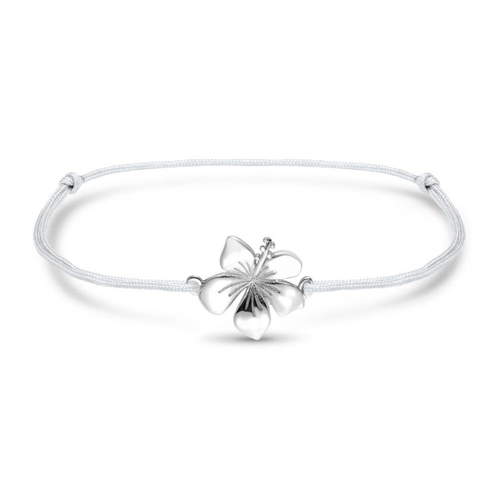 JEWLIX TXB0139 Textilarmband grau Hibiskus Silber
