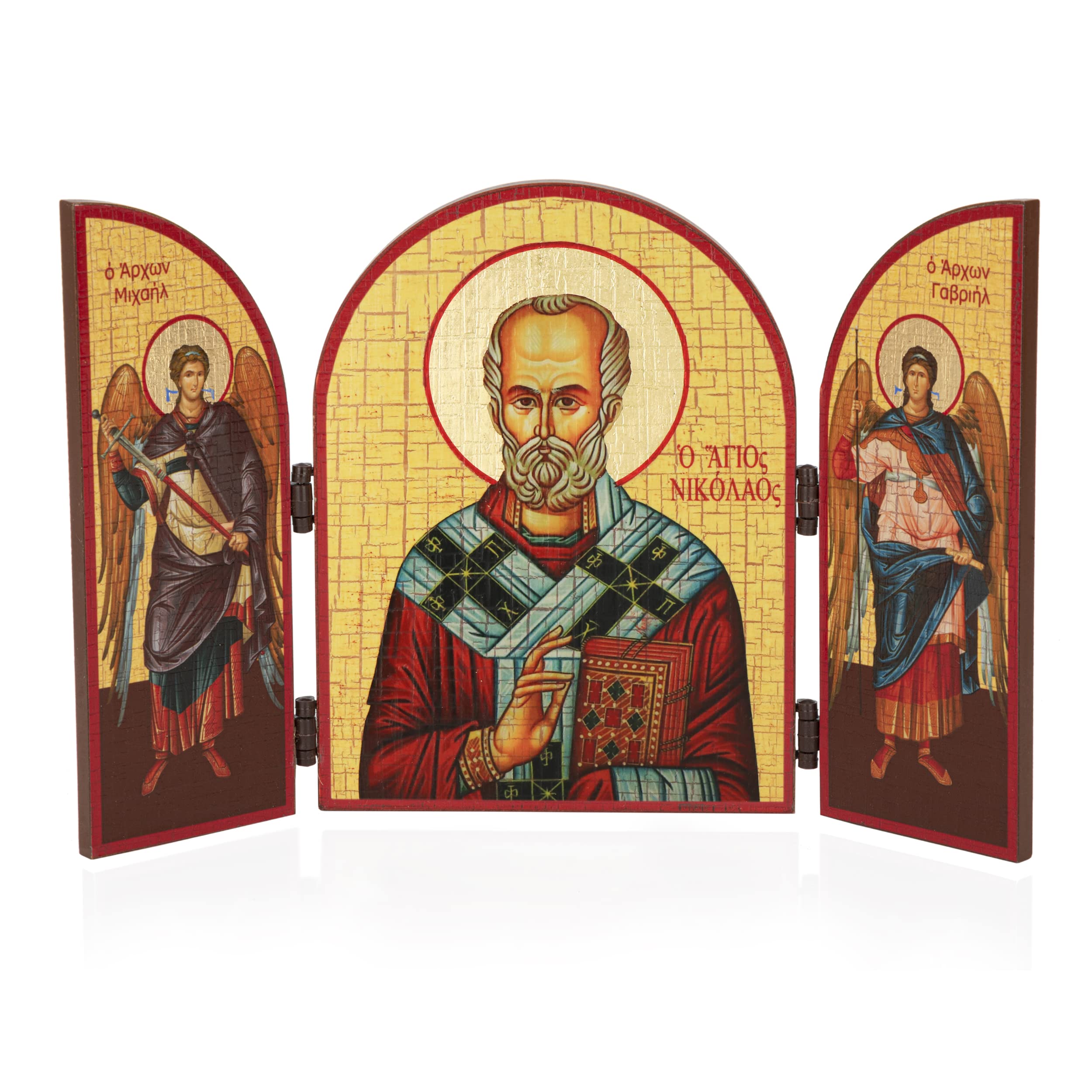NKlaus Religious Icons Diptychon Herzen Jesu Mariä Holz
