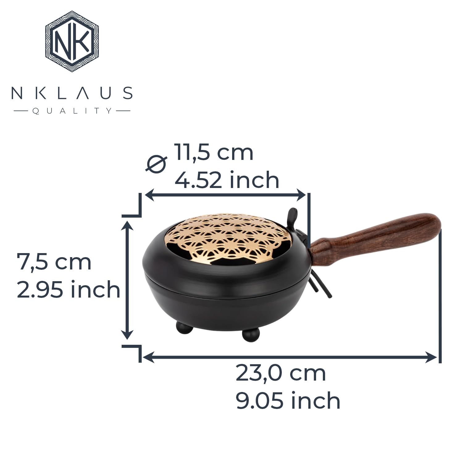 NKlaus Home Scents Räucherpfanne Eisen Blume des Lebens 23 cm