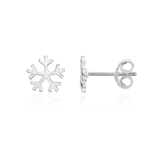 JEWLIX Ohrstecker Schneeflocke 925er Silber Damen