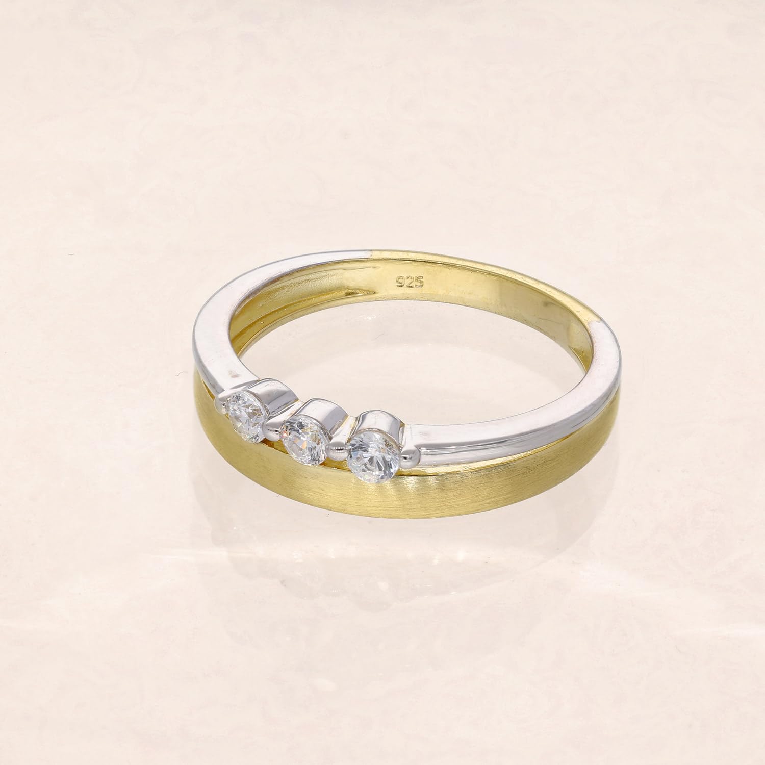 trendor 28072 Damenring 50 Bicolor Zirkonia 925 Silber