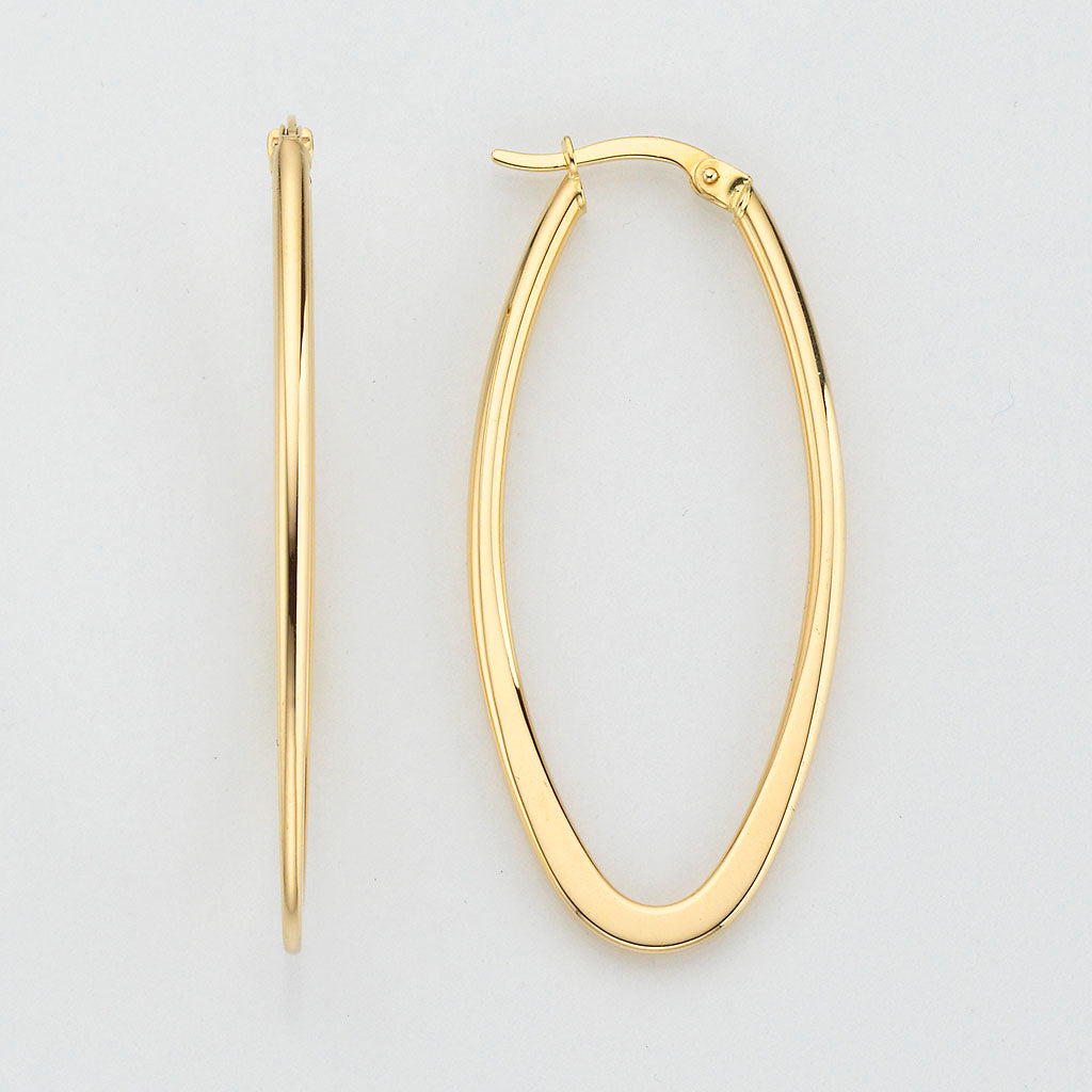 Eugen Rühle Creolen oval 2x45x20mm Ohrringe 585 Gelbgold Bügel